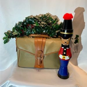 Vintage Dooney & Bourke Taupe Leather Briefcase